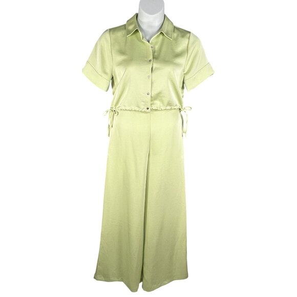 House Of Harlow 1960 NWT S Kelly Green 2 Piece Set Crop Top Wide Leg Pant Hippie - Picture 1 of 16
